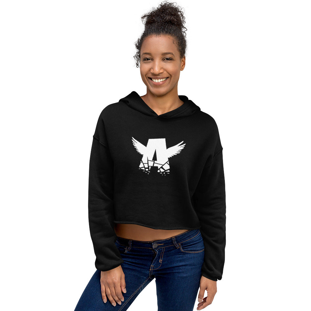 Women Crop Hoodie | WHITE LOGO